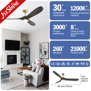 1stshine Led ventilatore da <span class=keywords><strong>soffitto</strong></span> 110-240V soggiorno potente alto flusso d'aria pale in legno ventilatore da <span class=keywords><strong>soffitto</strong></span> <span class=keywords><strong>con</strong></span> luce a LED - Product Image 3