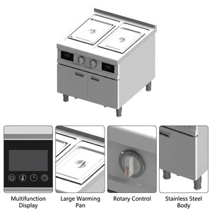 Commercial Double Pan Induction Soup Warmer with Cabinet for Restaurants Food Stalls Catering and Food Service Dealers - Product Image 3