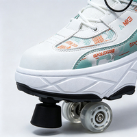 Chaussures à roulettes transformables pour enfants avec frein, pour garçons et filles, patinage extérieur, école, parc, baskets unisexes à quatre roues pour enfants Ruidongle