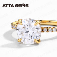 ATTA Vente Flash Bagues de Fiançailles et Alliances Plaqué Or Moissanite pour Femme Parures de Bijoux