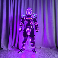 Costume de robot Mecha noir avec écran LED défilant programmable, style anime, contrôle par application réglable, pour bar et boîte de nuit