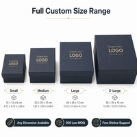 Boîte d'emballage de parfum de luxe avec couvercle et base, vide, flacon en verre noir mat de 100 ml, vaporisateur, coffret cadeau