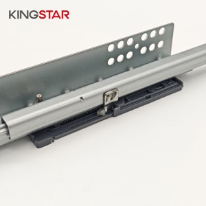 Glissière de <span class=keywords><strong>tiroir</strong></span> dissimulée KINGSTAR à deux sections avec goupille de verrouillage, à deux volets pour tiroirs de <span class=keywords><strong>cuisine</strong></span> et de chambre, ouverture par pression, design dissimulé - Product Image 3
