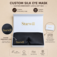 Masque pour les yeux 3D en soie de mûrier 100% personnalisé avec logo brodé, coffret cadeau, grand masque pour les yeux 3D en soie pour le sommeil