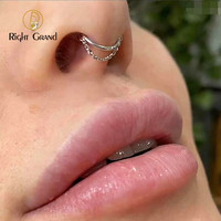 ASTM F136 chaîne de polissage miroir en titane charnière anneau de nez Clicker pour Cartilage Helix Tragus conque Piercing bijoux