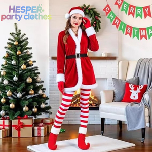 HESPER Wholesale Santa Claus Cosplay Costume for <b>Women</b> Christmas Party <b>Dress</b> <b>Xmas</b> Costume Set - Product Image 3