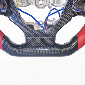 <span class=keywords><strong>Volant</strong></span> de direction personnalisé en fibre de carbone forgée, cuir perforé, chauffant, en forme de D, 3 branches, 35 mm, JHR <span class=keywords><strong>TUNING</strong></span> pour Lexus - Product Image 6