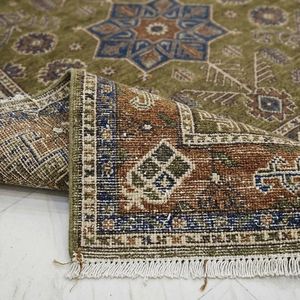 Alfombra de Lana Tribal Vintage Anudada a Mano para Sala de Estar, Dormitorio, Comedor, Interiores de Villas y Hoteles con Tejido Artesanal - Product Image 3