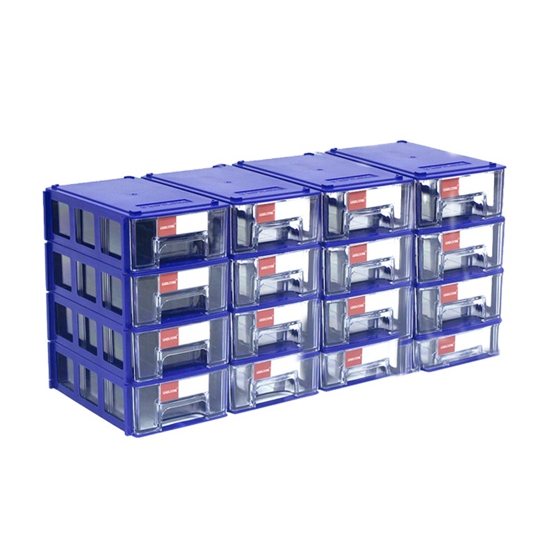 LEADLOONG 16pcs Plastic Storage Box Blue