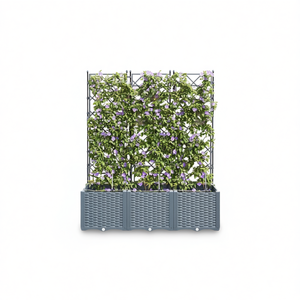 Fioriera da Giardino in Acciaio Grigio Chiaro a 3 Pezzi per Fiori, Design Moderno per Uso Esterno - Product Image 1