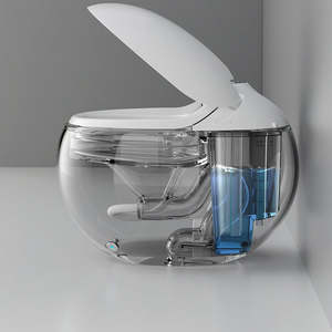 Nouveau luxe monobloc en forme d'oeuf en céramique automatique Intelligent multifonctionnel télécommande articles sanitaires <span class=keywords><strong>toilette</strong></span> intelligente - Product Image 3