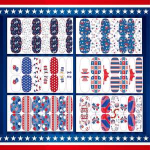 TailaiMei 12 feuilles 4 juillet ongles enveloppes autocollants pour le jour de l'indépendance drapeau américain bricolage Nail Art Design - Product Image 4