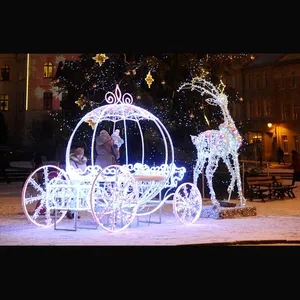 새로운 스타일 야외 장식 3d 모티브 크리스마스 산타 클로스 썰매