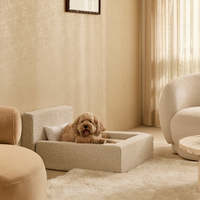 Nouveau design grand lit pour chien de luxe mousse à mémoire de forme souple lavable couverture imperméable confortable zone de couchage traversin pour le soutien de la tête du cou