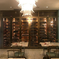 Armoire à vin haut de gamme en acier inoxydable, mobilier de maison, cave à vin de villa, humidité et température constantes