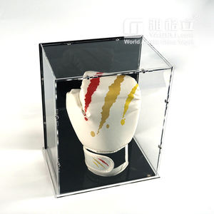 Étui à gants de sport en acrylique transparent de qualité supérieure carré amovible haute définition avec base noire décor de stockage d'exposition écologique - Product Image 4