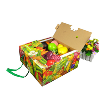 Design personnalisé Boîte D'emballage De Fruits De Raisin Ondulé Papier Pliable Fruits Frais Boîte Carton