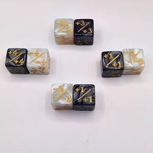 +1 and -1 Counter <b>Dice</b> Acrylic Pearl Marbled Design +2 -2 <b>Dice</b> 16mm +/- Plus Sign Minus Sign <b>Dice</b> - Product Image 3