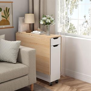 <span class=keywords><strong>Tavolo</strong></span> da Pranzo Pieghevole Moderno con Cassetti e Ripiani, Design Salvaspazio, <span class=keywords><strong>Tavolo</strong></span> da <span class=keywords><strong>Cucina</strong></span> con <span class=keywords><strong>6</strong></span> Ruote per Casa e Hotel - Product Image 6