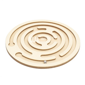 Jeu de labyrinthe en bois, jouet d'entraînement à l'équilibre circulaire, jouet éducatif Montessori, <span class=keywords><strong>casse</strong></span>-<span class=keywords><strong>tête</strong></span>, puzzle de planche à billes en acier - Product Image 1