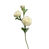 Bunga Ranunculus sutra buatan, 3 kepala sentuhan nyata untuk dekorasi pernikahan, tengah rumah, pesta