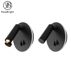 צורה עגולה מודרנית הוביל מנורת קיר מסתובבת עם כיסוי 3w + 6w עבור קריאת קיר חדר שינה אור מנורות קיר שבת - Product Image 5