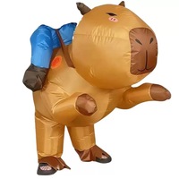 Costume de Mascotte Gonflable Capybara Viral, Tenue de Cosplay de Dessin Animé en Gros pour Halloween