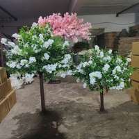 SPR 12ft blanc fleur de cerisier fleur de soie bois tronc décoration toile de fond mariage grand arbre artificiel extérieur
