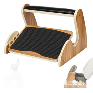 Pédale d'équilibre en bois transfrontalière, repose-pieds de bureau, pédale oscillante réglable pour fitness et étirements - Product Image 1