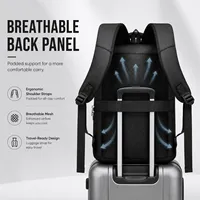 Sac à dos étudiant pour l'université et les voyages avec compartiment pour ordinateur portable 15,6 pouces, sac antivol avec port USB, sac à dos scolaire