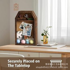 Vintage Wooden Wall Mounted Photo <b>Frame</b> With Dried Flower Display Handmade Decorative Storage Box For Home Decoration - Product Image 5