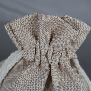Reusable Recyclable Linen Drawstring Storage <b>Bag</b> Custom Logo Craft Gift Packaging for Wedding Party Accessories - Product Image 6