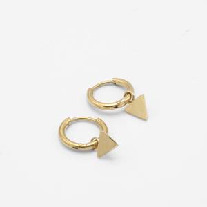 Inspire Jewelry – boucles <span class=keywords><strong>d</strong></span>'oreilles en forme de triangle chirurgical, en acier inoxydable, avec breloque, hypoallergénique, oreilles sensibles, créoles géométriques, petites - Product Image 1