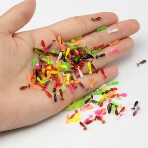 20 piezas de alta calidad, 1 cm, 0.025 g, micro señuelos blandos de PVC con cola en T para pesca de lubina en agua dulce y salada, jigging y wobbling. - Product Image 4