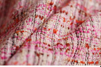 Tissu en laine tissé rose à carreaux simple face en tweed, veste de costume pour femmes et jeunes filles, collection automne-hiver, best-seller