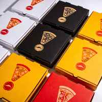 Boîte à pizza sur mesure avec logo, en carton ondulé kraft, pour restaurant de restauration rapide