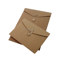 Enveloppe à Bouton en Papier Kraft Recyclable OEM, Impression Personnalisée du Logo, Papeterie de Bureau, Pochette pour Documents