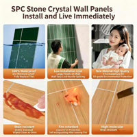 Panel Dinding SPC Modern dengan Finishing Mengkilap, Tahan Api, Ramah Lingkungan untuk Dinding