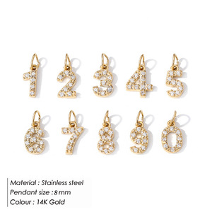 Thép Không Gỉ CZ Zircon Cubic Zirconia A-Z Thư Mặt Dây Tự Làm Vòng Đeo Tay Vòng <span class=keywords><strong>C</strong></span>ổ Mạ Vàng Ban Đầu Chữ Charms - Product Image 3