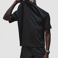 T-shirt Homme Personnalisé avec Logo, Coupe Ample et Oversize, Manches 4cm Plus Longues, Style Streetwear Minimaliste, Idéal pour la Gym