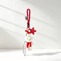 En gros, Porte-clés et Pendentif de sac Mini Ours en peluche de Noël, motif dessin animé, sûr, doux, jouet en peluche, cadeau de Noël