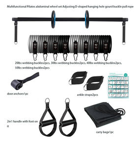 Portable multifonctionnel Ab roue Yoga Gym 3 sections Pilates Bar exercice empilable bande ensemble Pilates Bar <span class=keywords><strong>Kit</strong></span> avec boîte de couleur Pack - Product Image 6