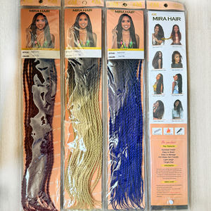 Vendeur Dropshipping Pas Cher Pré Bouclé 22 "Tresses Torsadées Sénégalaises Crochet Extension de Cheveux Synthétiques Mini <span class=keywords><strong>Mambo</strong></span> Boîte Tresses Tordues - Product Image 3