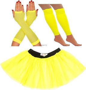 80s Tutu Fancy Dress Suit for Women Neon Tutu Skirt Party Accessories for Women Tutu Neon Leg Warmers <strong>Fishnet</strong> Gloves Rave <strong>Outfit</strong> - Product Image 5