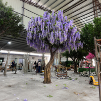 Bunga Wisteria Ungu Sutra Berkualitas Tinggi 5m*4m, Pohon Wisteria Buatan untuk Dekorasi Rumah, Taman, Pernikahan, Komersial, Dapat Disesuaikan