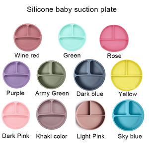 Silicone sans BPA de qualité alimentaire pour tout-petits enfants Vaisselle d'entraînement Plaques d'aspiration divisées Ensemble d'alimentation - Product Image 3