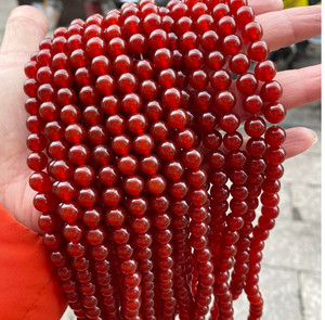 Đá Mã Não Đỏ 4/6/8/10/12/14Mm Đá Mã Não Đỏ Hạt Tròn Lỏng Lẻo Cho Vòng Đeo Tay Trang Sức Làm 15.5 "Trong Sợi - Product Image 1