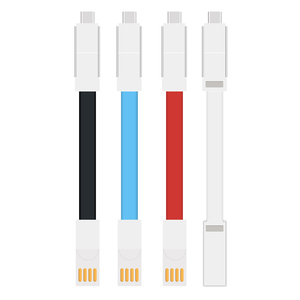 El mejor gadget USB promocional barato 3 en 1 cargador fecha Cable llavero todo en uno tipo C / Micro USB / 8 pines - Product Image 5