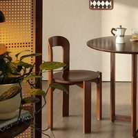 Chaise de salle à manger empilable en bois massif de style nordique, design Rey, pour petits appartements, chaise de bureau minimaliste vintage populaire avec dossier