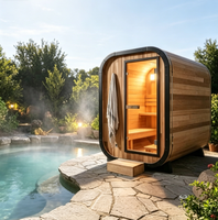 Sauna Cube Extérieur Personnalisable pour 2 Personnes en Bois de Cèdre Rouge Massif – Vente en Gros